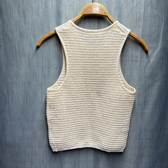 🏴 OAK + FORT Cream Tank Top / crop style size medium - Picture 7 of 7